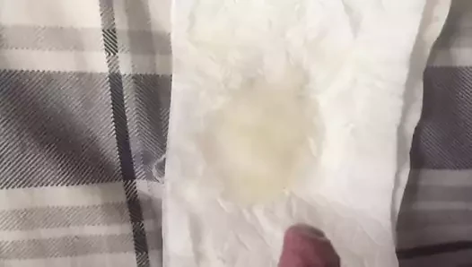 Cumming onto dirty tissue