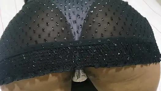 Hot Brunette petite babe in a Hot Dress with Panties to show her tight pussy