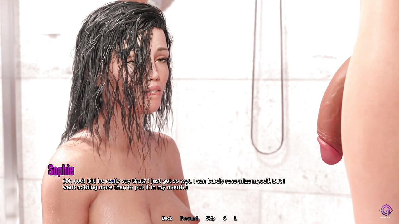 Geile stiefbroer komt per ongeluk zijn rondborstige stiefzus tegen onder de douche - 3D Hentai-geanimeerde porno - het leven in Santa County