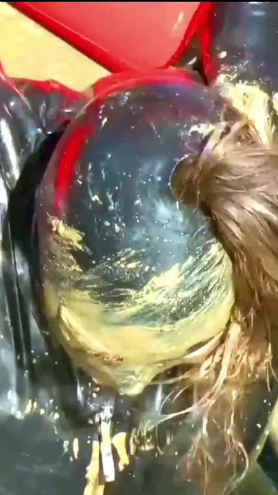 Epic moment from "Wet and messy latex rubber fetish video, dirty talk humiliation"