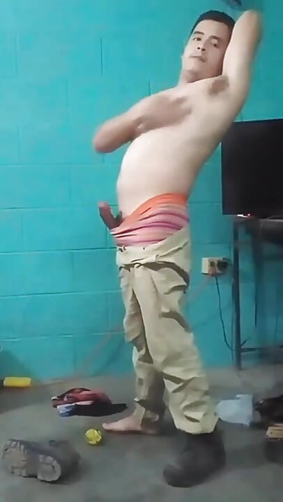 Jesus in boxer touching his penis