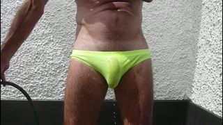 Cool down green briefs with hose