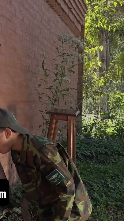 Private And Cadet Find A Private Spot In The Camp So They Can Get A Hold Of Each Other’s Cocks | Clip 1