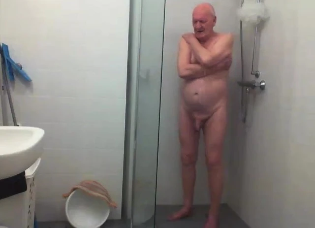 grandpa shower on webcam