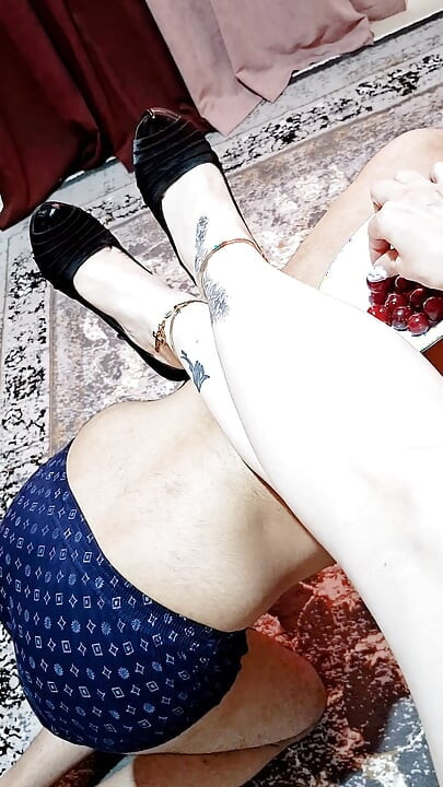"Mistress Fruit Spit Feeding & Intense Foot Worship  Shoe Kissing BDSM Session Part 4