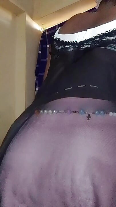 Pretty Sissy Jerks Dick and Grabs His Ass in Lingerie