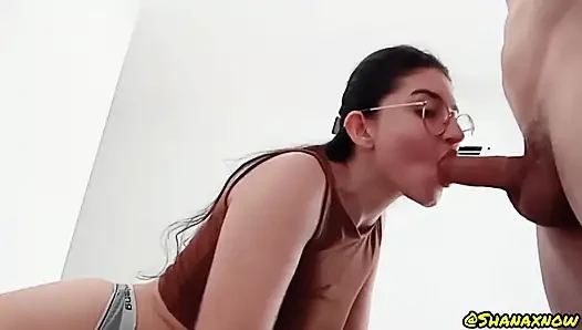 Live Blowjob with Facial Cum Glasses
