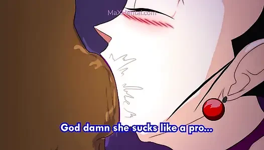 Dicker arsch, chichi, erster dreier mit zwei großen schwarzen schwänzen (cartoon-sex)