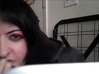 Goth cam dívka na webové kameře SFW