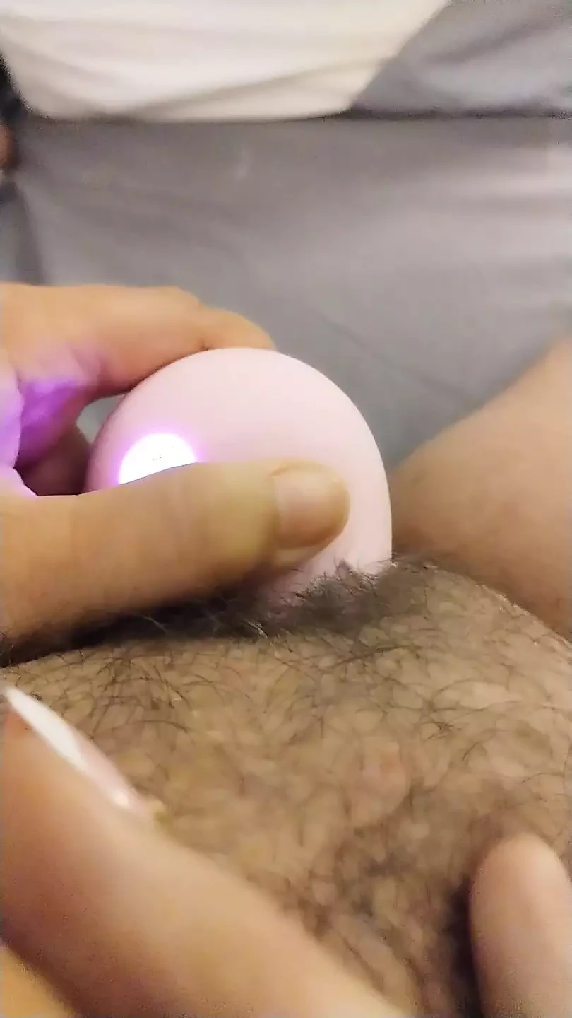 Swollen clit Cum shot with clitoral rose vibrator clit contracting & pulsating