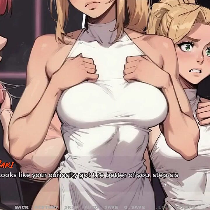 My New Girlfriend Taboo Hentai Game Ep.63 Two Step Sisters Taking Care of a Huge BBC in the Club Toilet!