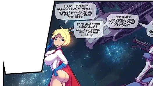 Power Girl X Lobo - super babe rides BIG FAT HOG