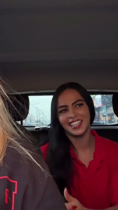 The Brazilian gas station attendant accepted to be a porn actress and showed her breasts in the moving car | Clip 1