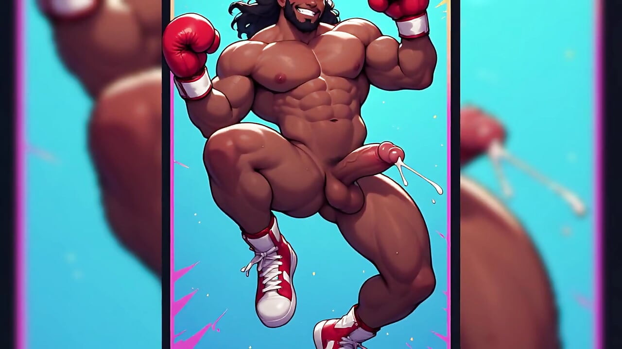 Nude Men Boxing Art