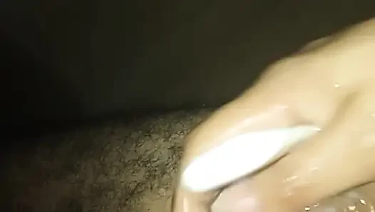 Guy masturbates with his partner and they end up