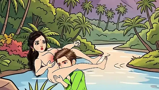 Man fucks woman with big cock in the forest, woman is very happy.