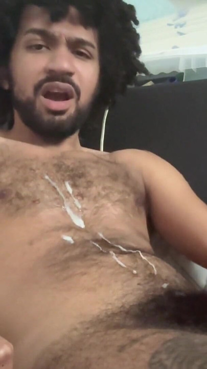 Hairy Guy Edging in Chair - Jerking Through Boxers, Pit Sniffing & Big Cum on Chest | Clip 2