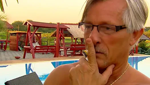 Blonde Babe Aleska Diamond Poolside Pound by Christof Clark