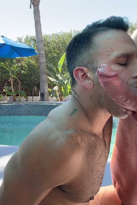 Stepdaddy & Stepson Palm Springs Poolside Loving.