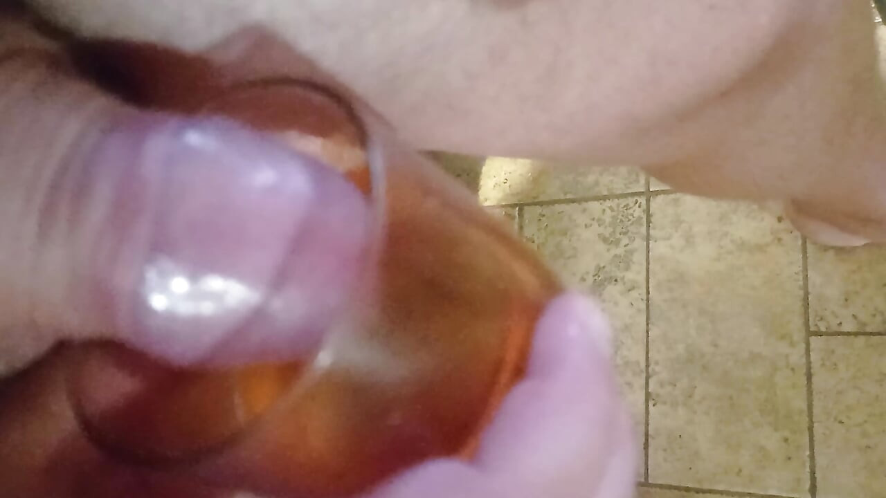 A full glass of urine, a high