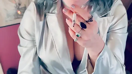 Tina Snua Lights Her Cigarettes With Long Matches - Dangles OMI OME Snap Inhales