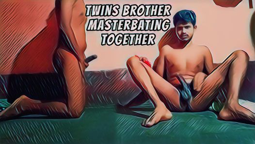 Horny Twins Brother Help Each Other In Masterbating, Twins Brother Gives Cumshot Together, Twins Brother Fucking Asshole