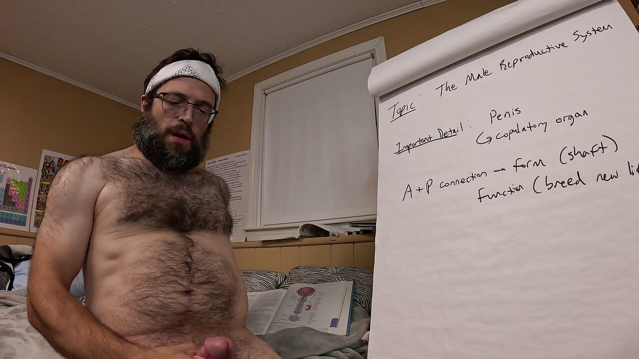 Vídeo da aula de anatomia se transforma em uma demonstração acidental do orgasmo masculino