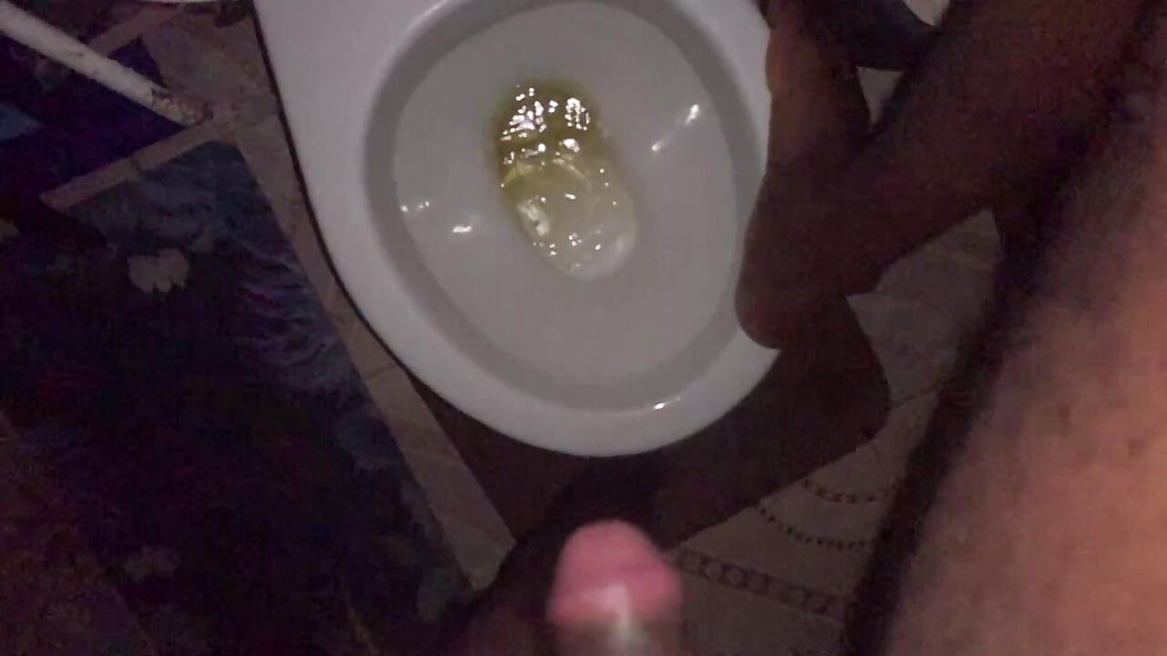 Pissing in Toilet Desperate Male