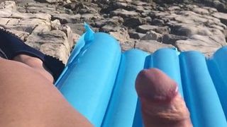 Jerking off on the beach