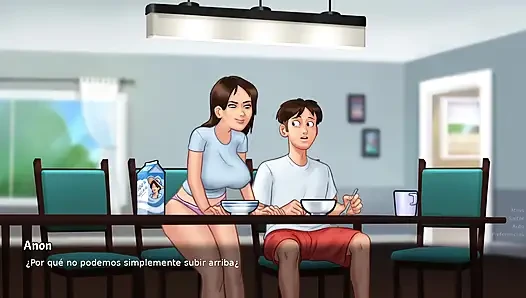 My stepsister is so horny that she wanted to fuck me all the time until I ran out of cum - summertime saga