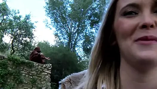 Blonde Slut with Natural Tits Gives Deep Blowjob Fucks Hard and Drinks It All