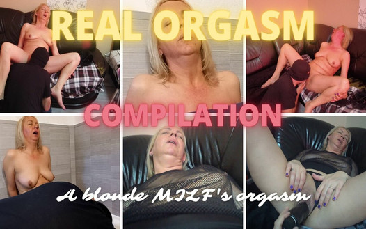 Real orgasm compilation - A blonde MILF's orgasms