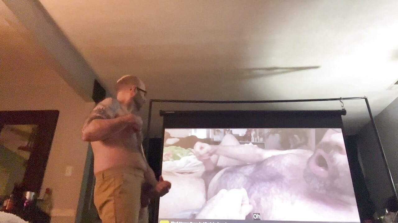 Daddy jerk off watching his video with you