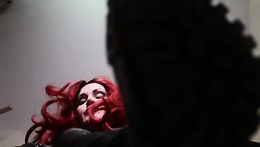 Redhead Italian mistress in black boots humiliates you