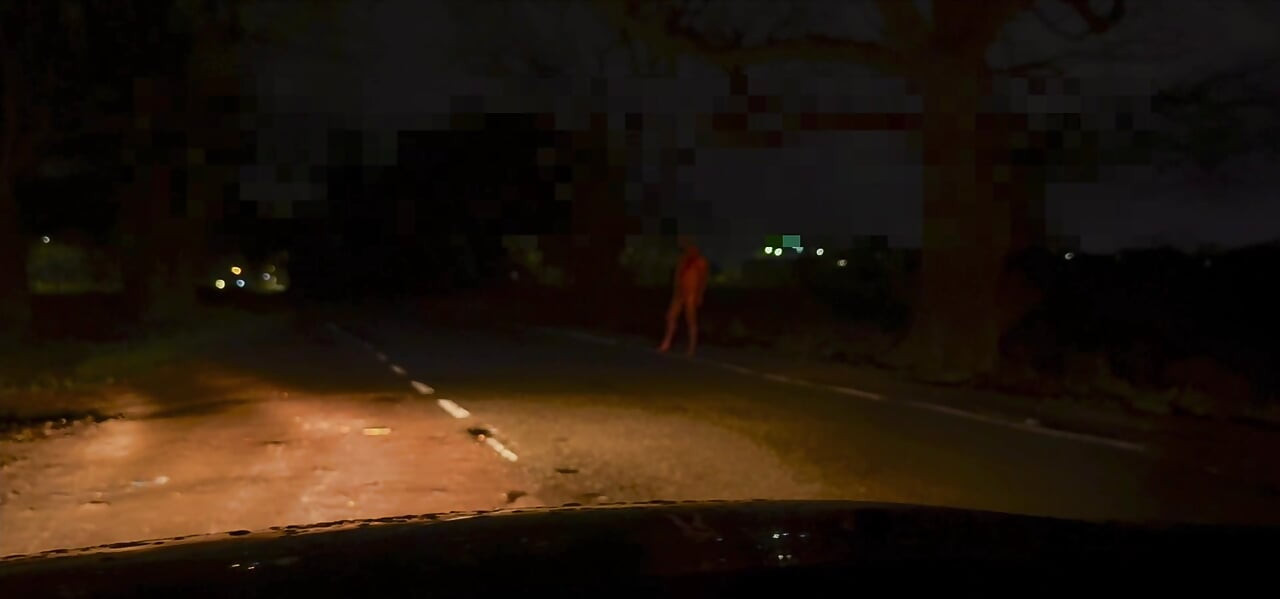 Compilation of me naked and wanking from various places this week, when the car passed my legs and bum in air was caught