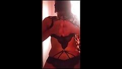 Hot brunette with huge natural tits with sensual romantic music