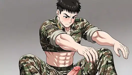 Движение солдата с большим членом