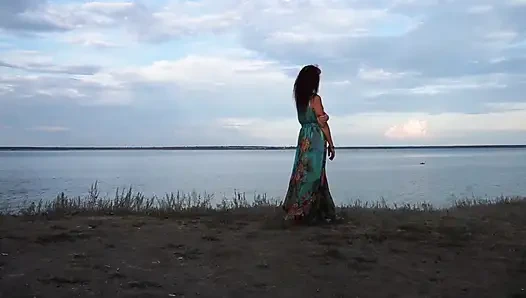 Volga marge in evening