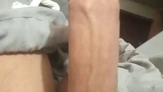 Playing with my dick.