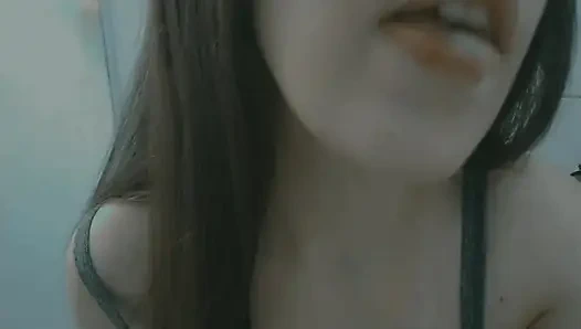 Just a cute student horny as fuck with her little mouth open read to drooling over your cock compilation from snapchat