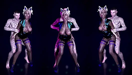 Gece Kulübünde, Sıcak Mela Büyük Beyaz Penis Tarafından Sevişiyor