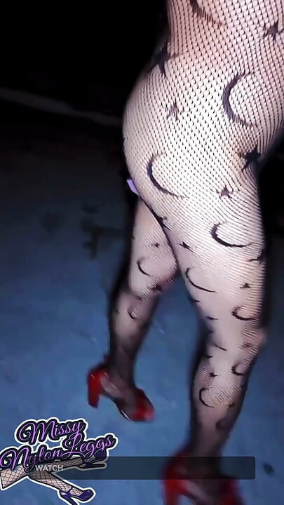 Missynylonleggs - Naughty Sissy Tgirl Teasing in Fishnets