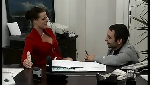 Big boobed secretary German MILF fucked in the office