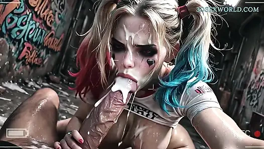 Si nakal harley quinn lagi asik mandi sperma (video ai realistis)