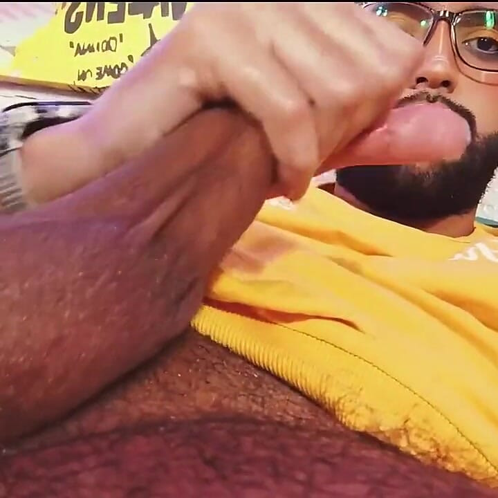 Jerking my big uncut cock until I cum. Would you like me to cum in your ass next?