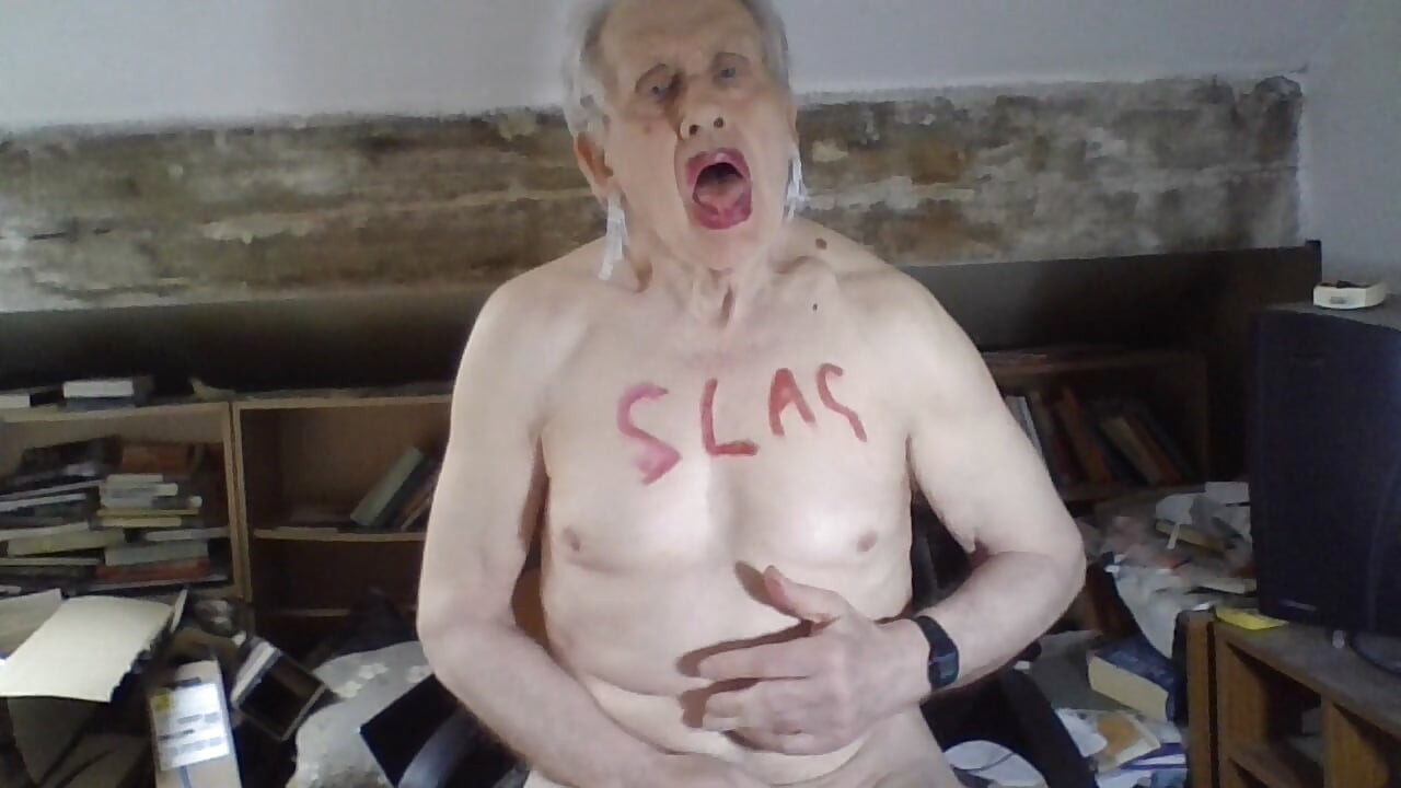 Sissy fag slag Sarah's naked exposure humiliation as she fucks herself with butt pug and wanks to cumshot