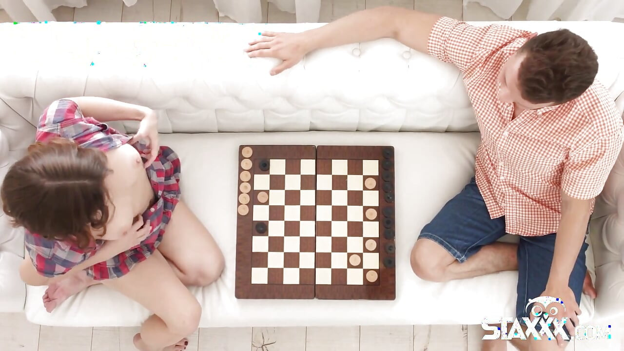 A game of checkers turns sexy for teenager