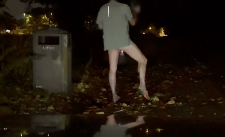 Cutting all my clothes off slowly in public at roadside
