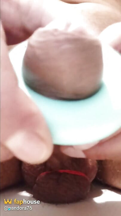 Solo Cock Masturbation with a Sex Toy. the Beautiful Head Flows and Cums. the View of Sperm Is Very Close!
