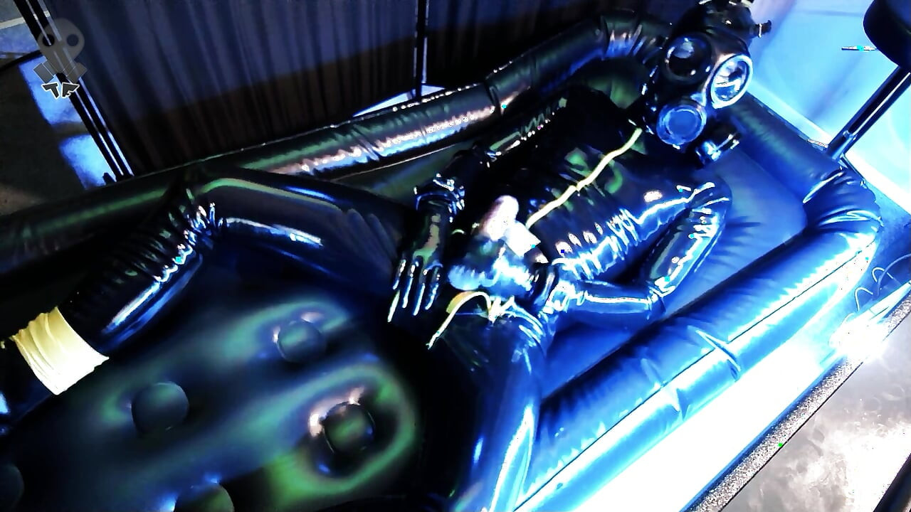 Rubberdrone jerk off with sounding